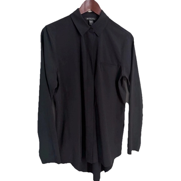 Athleta Urbanite Top 2.0 Black Button Up Modern Versatile Shirt Women’s Small - Picture 9 of 12